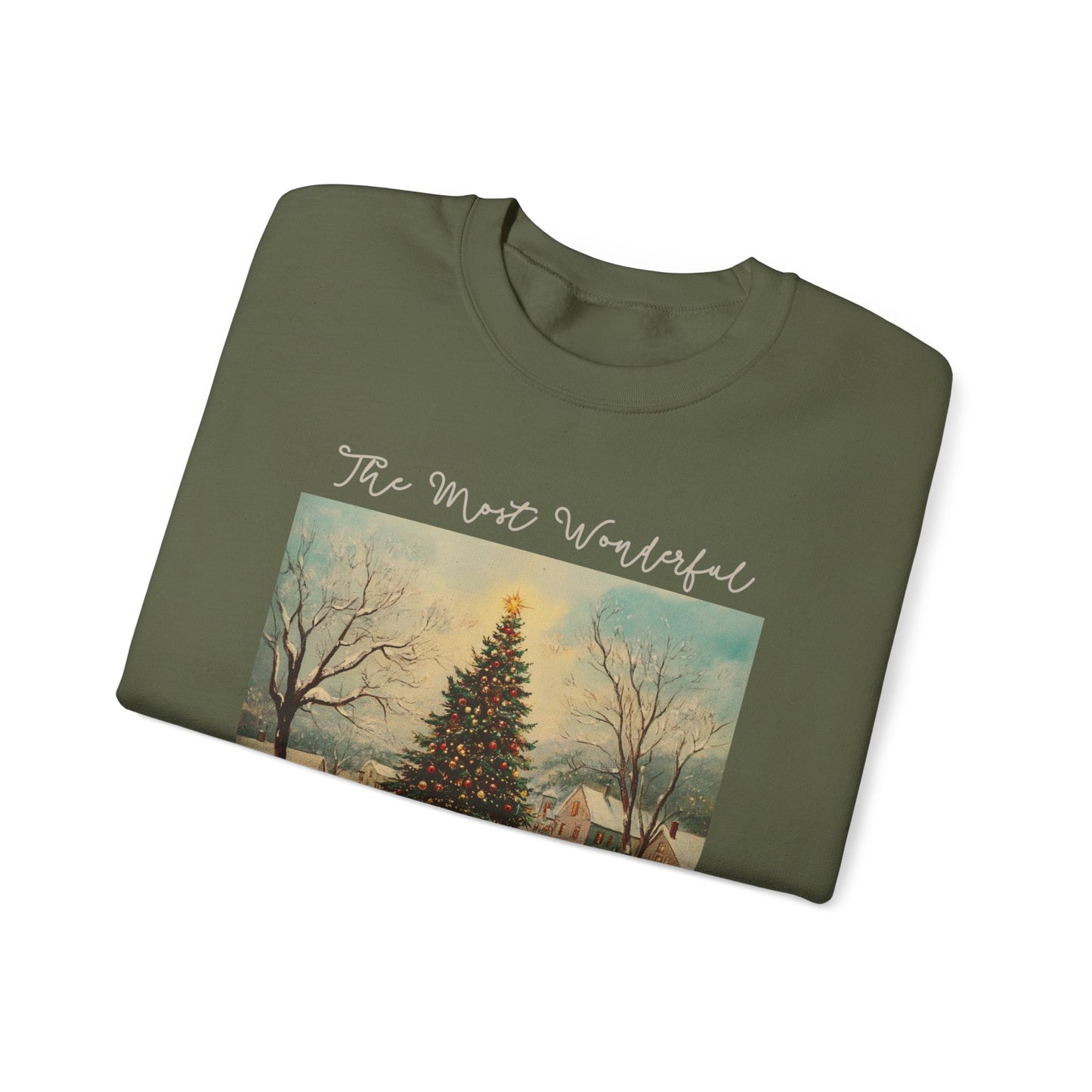 The Most Wonderful Time Of The Year- Christmas Sweatshirt- Vintage Christmas- Unisex Heavy Blend™ Crewneck Sweatshirt