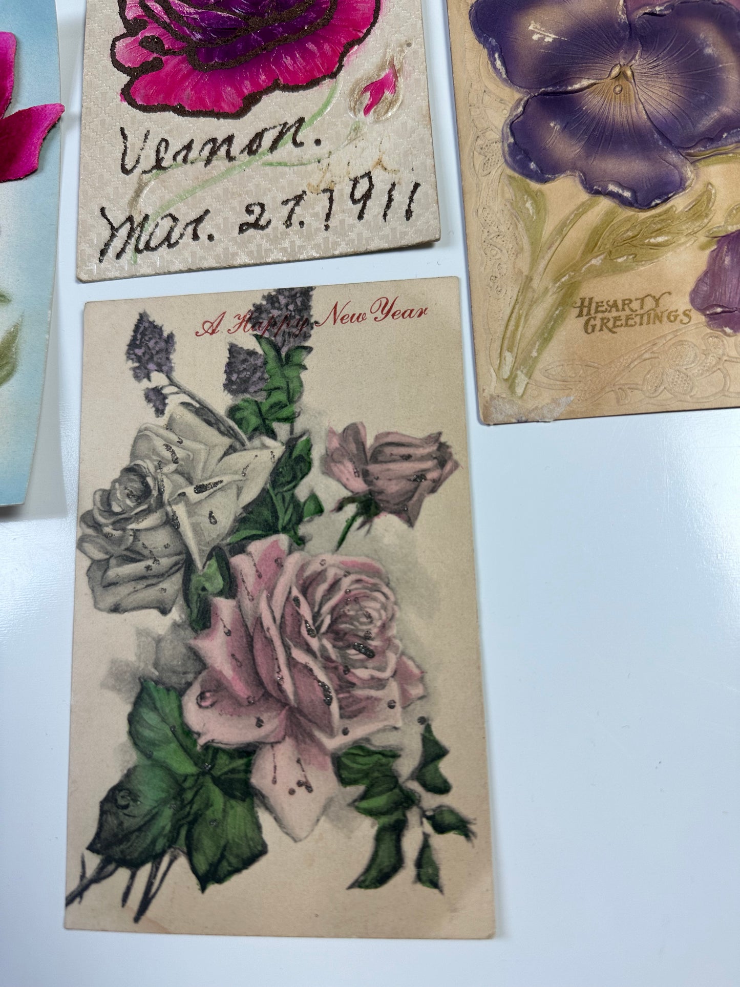 Antique floral postcards - flowers