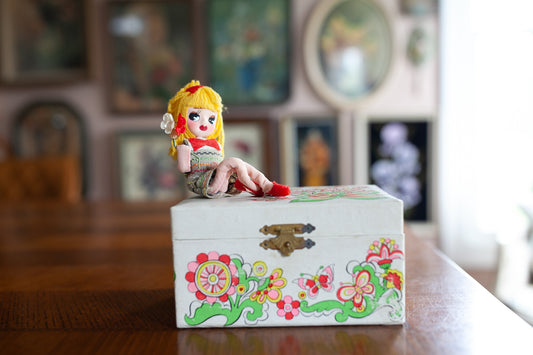 Music Box- Posable Made in Japan Doll - Ballerina inside Music Box- Jewelry Box
