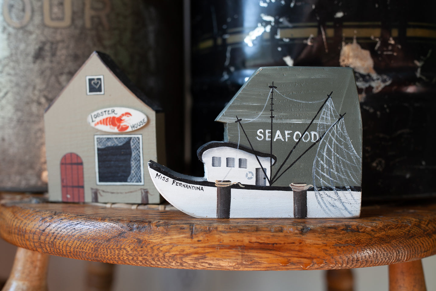 Vintage Wooden House- Seafood House -Coastal Decor -Nautical Decor