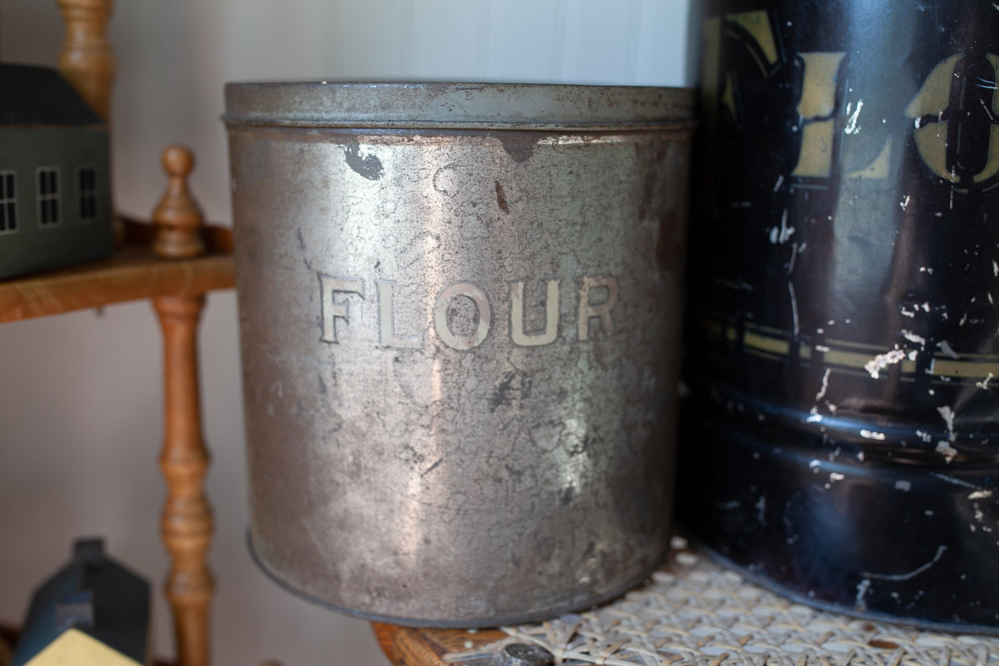 Vintage Flour Tin -Silver Tin