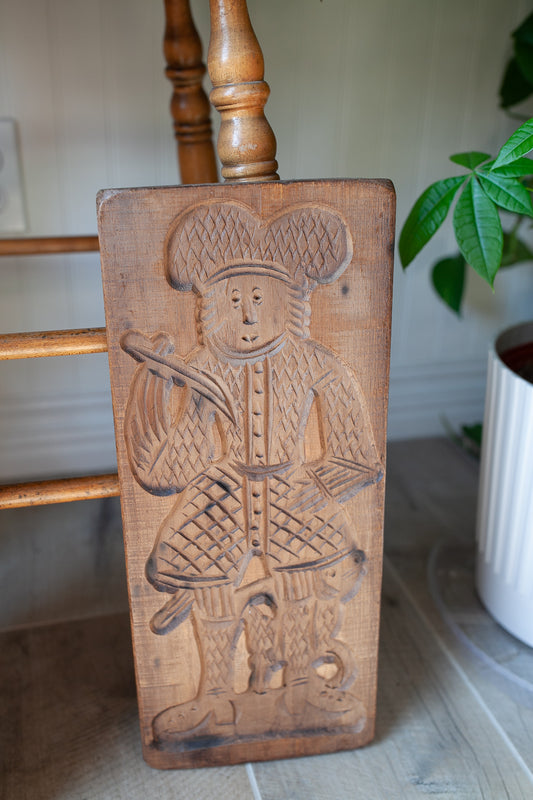 Vintage Wooden Mold - Carved wood Springerle Man