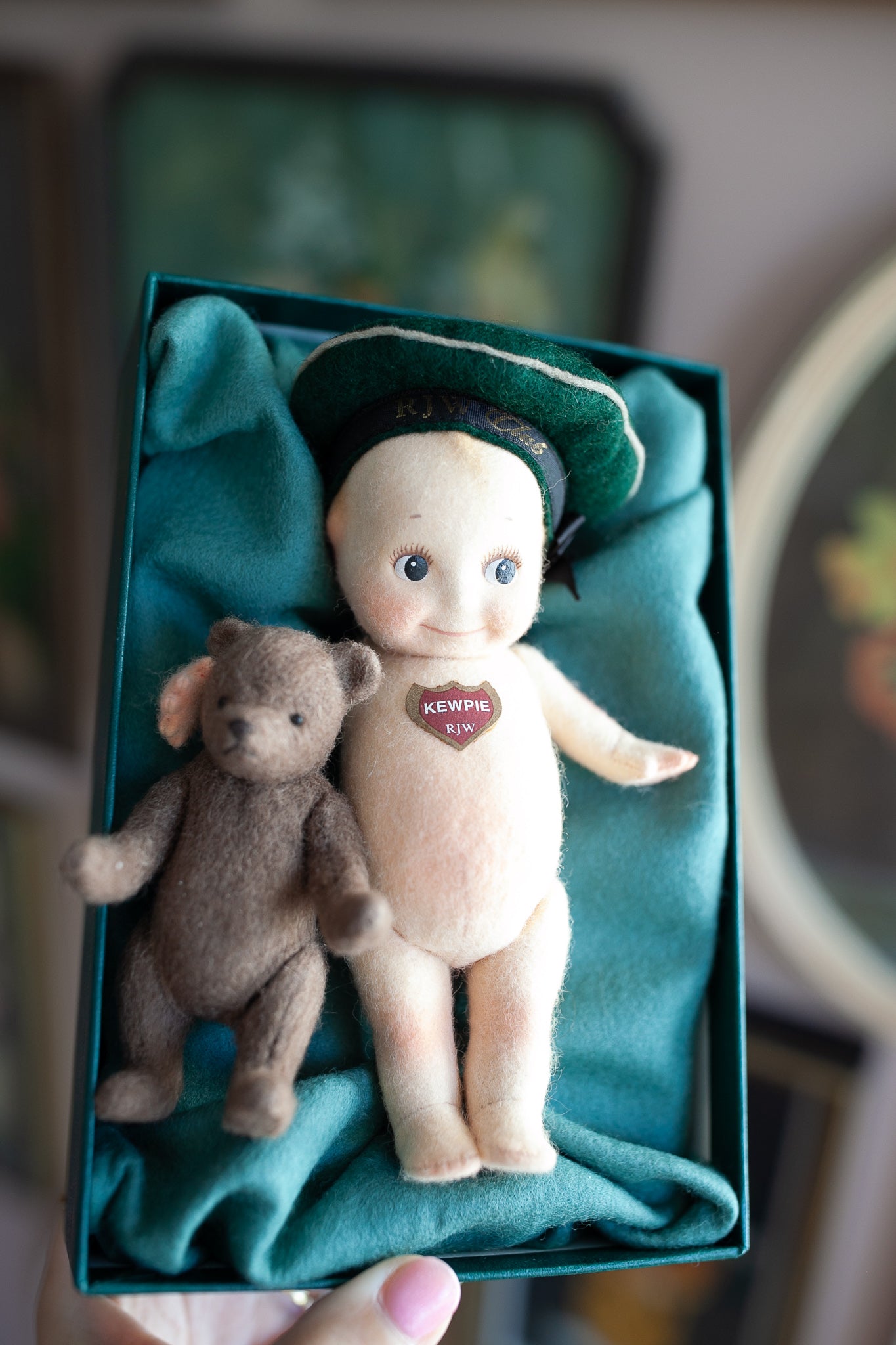 R. John Wright Kewpie and Teddy Bear - Vintage Kewpie - Collector Club Edition