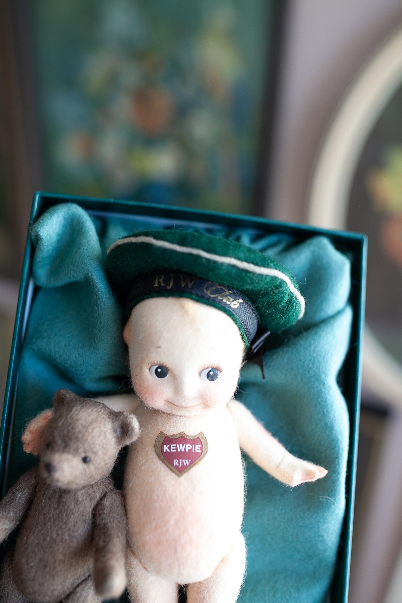 R. John Wright Kewpie and Teddy Bear - Vintage Kewpie - Collector Club Edition