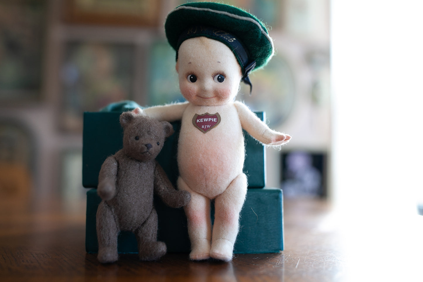 R. John Wright Kewpie and Teddy Bear - Vintage Kewpie - Collector Club Edition