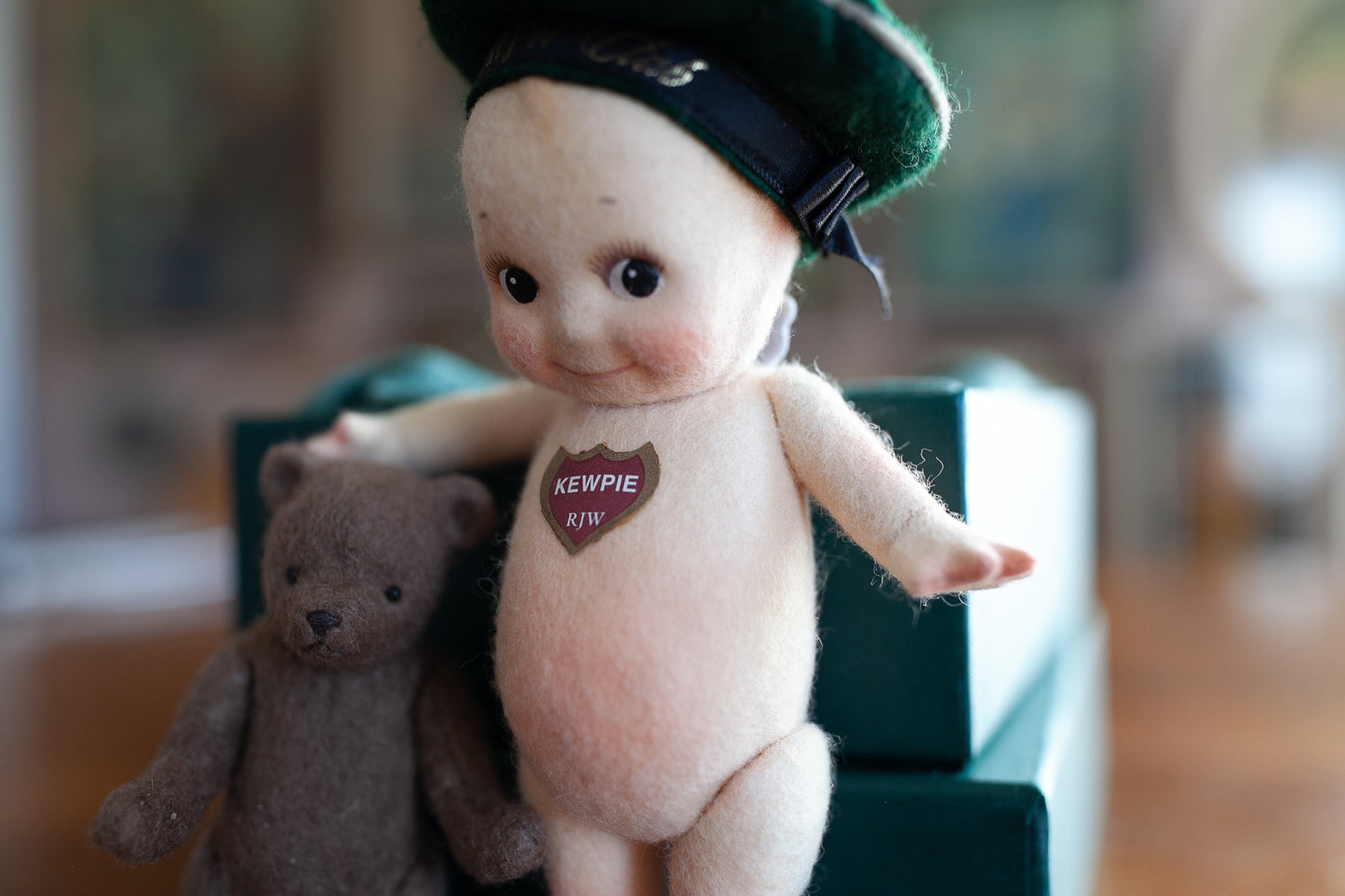 R. John Wright Kewpie and Teddy Bear - Vintage Kewpie - Collector Club Edition