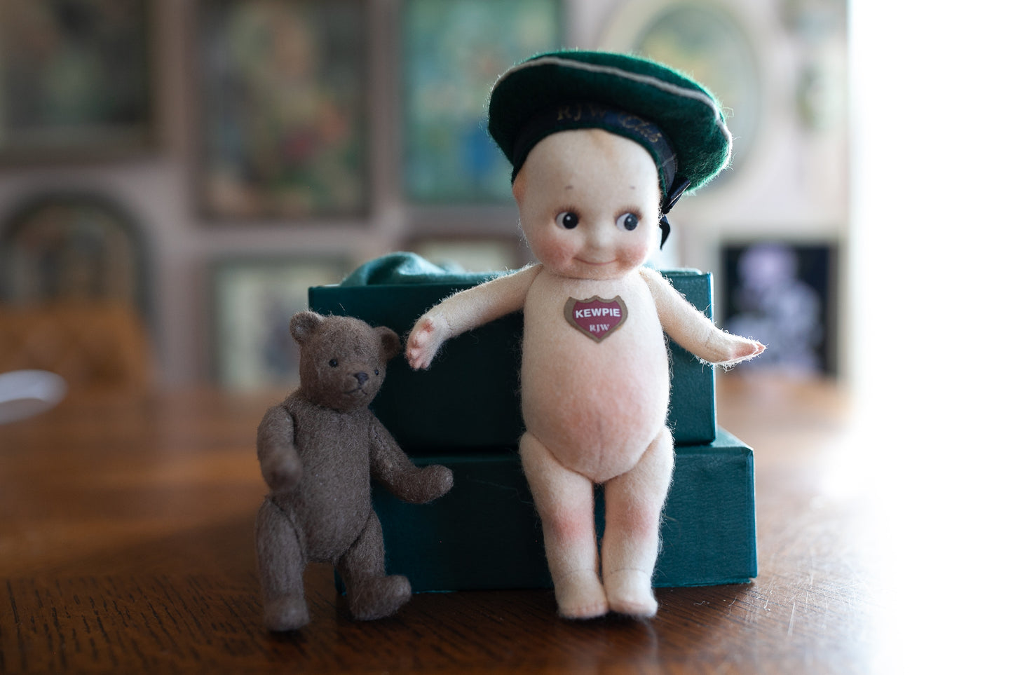 R. John Wright Kewpie and Teddy Bear - Vintage Kewpie - Collector Club Edition