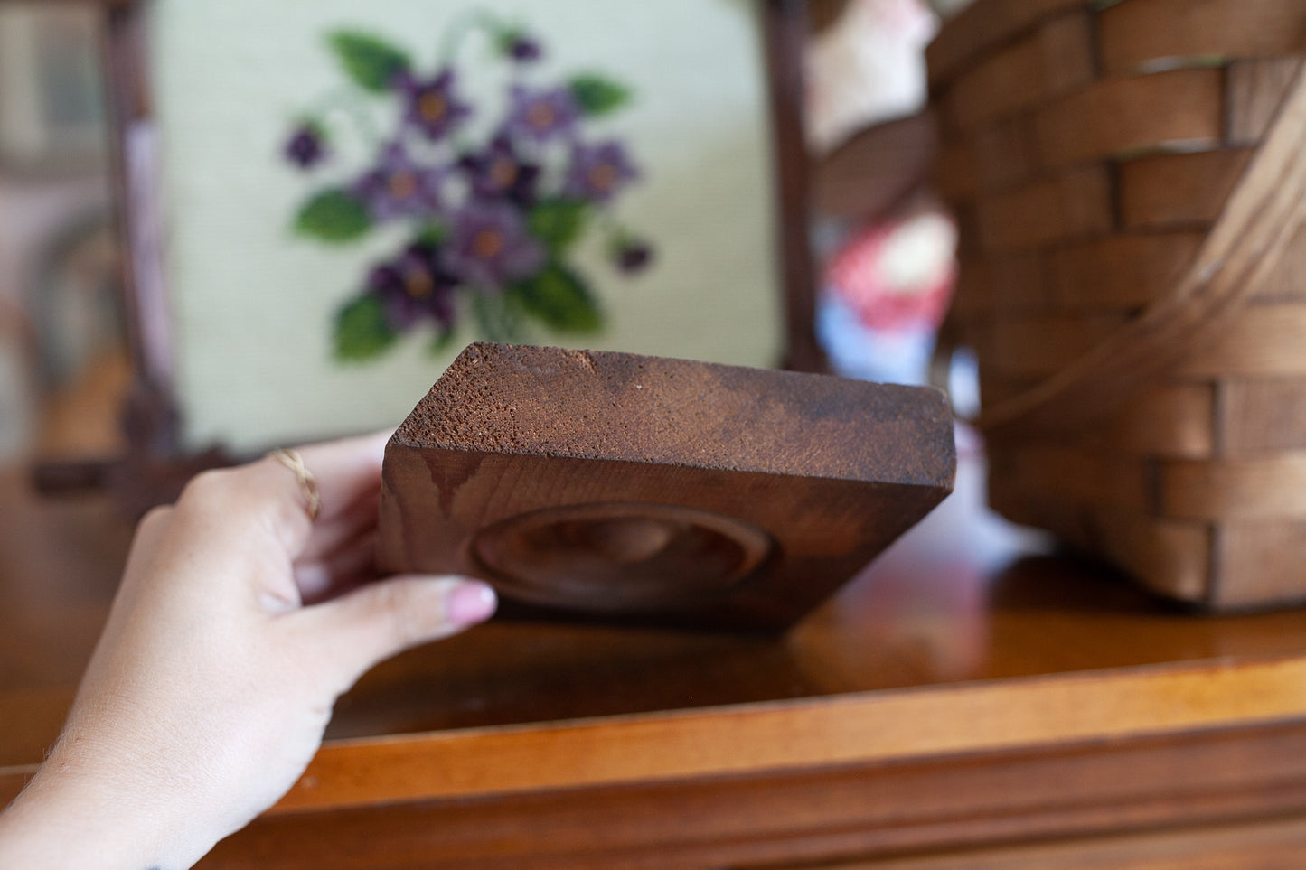 Vintage Wood Plinth block -Architectural Salvage