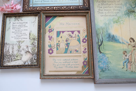 Vintage Mother Poem- Framed Poem- Motto Print