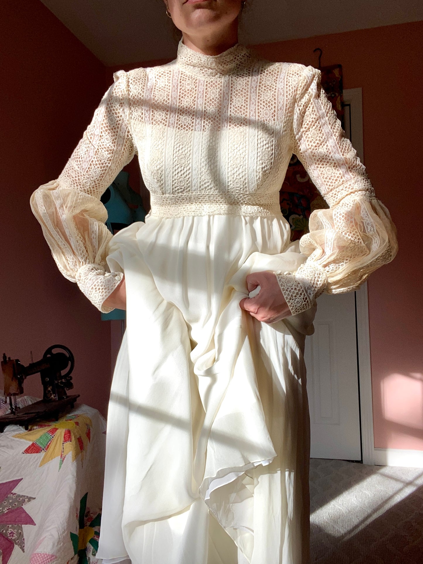 Vintage Wedding Dress- 1970's Dress -William Cahill