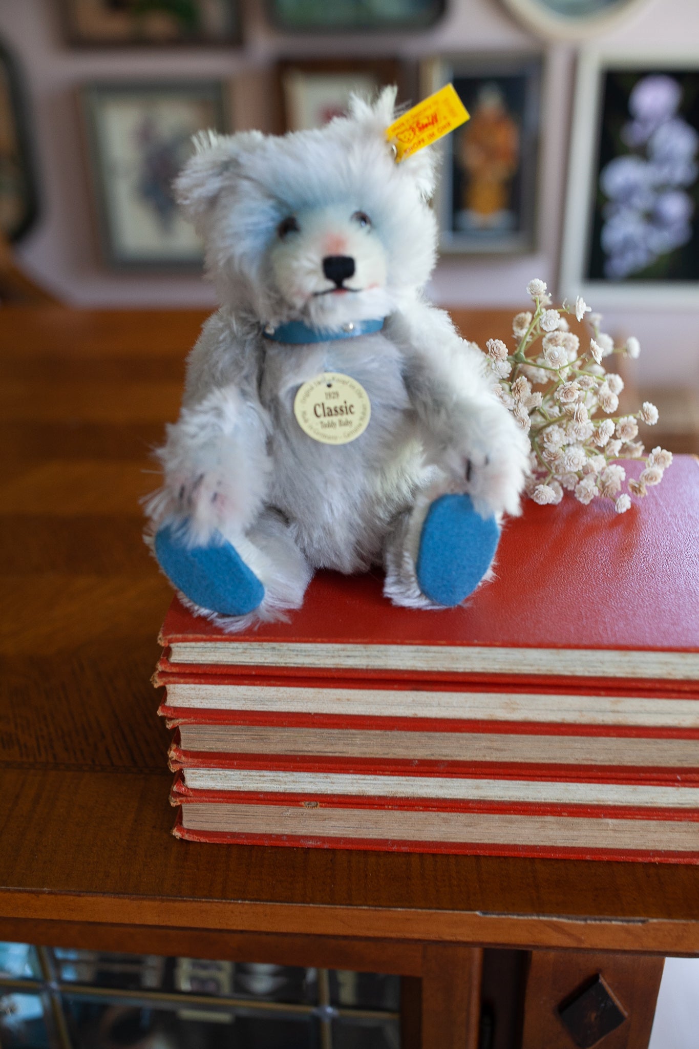 Teddy Bear- Vintage Steiff- Steiff Classic 1929 Replica Teddy Baby Blue Bear, ear tag number 006425