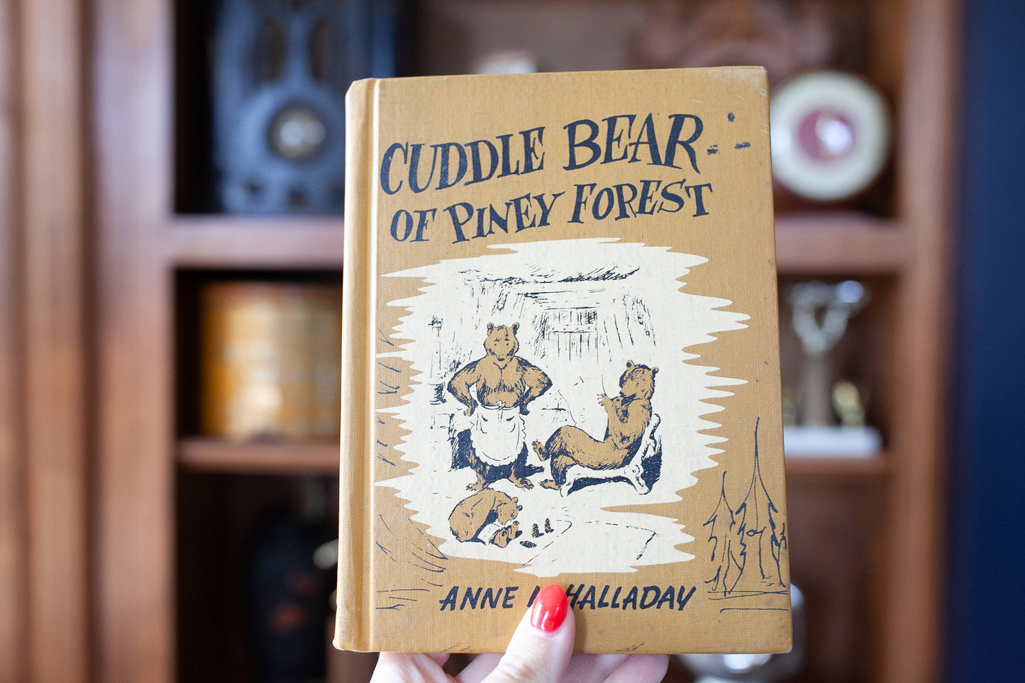 Vintage Books- Brown Books- Two beige vintage books- Cuddle Bear Book