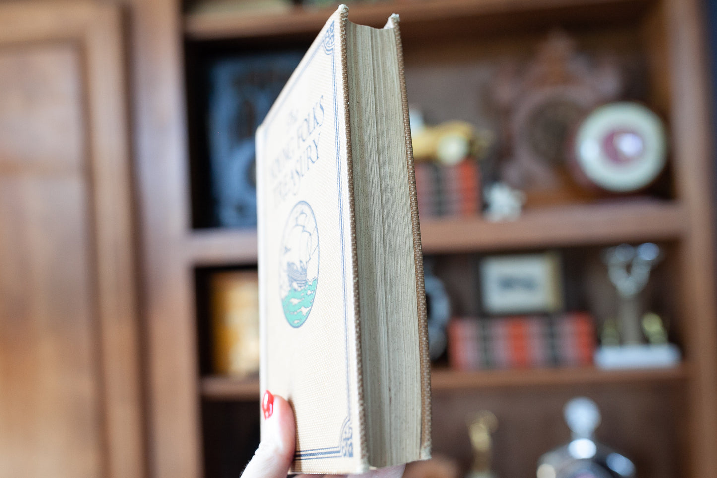 Vintage Books- Brown Books- Two beige vintage books- Cuddle Bear Book