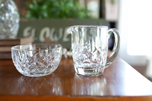 Waterford Crystal Giftware Creamer And Open Sugar Bowl Set- Vintage Waterford