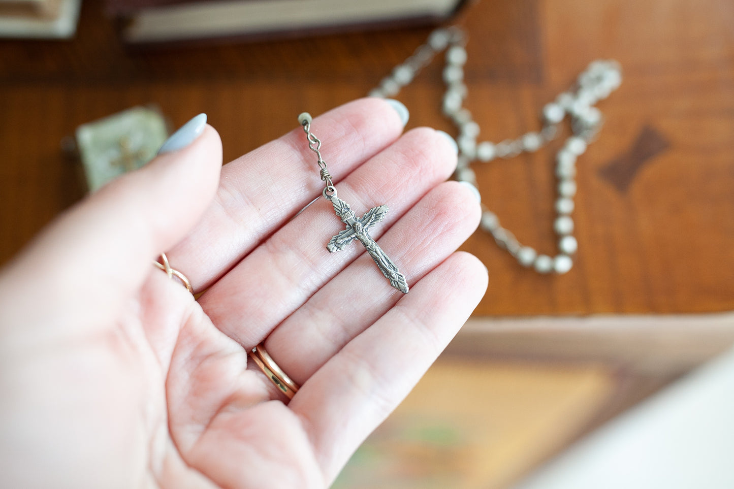 Vintage Rosary - Rosary Holder- Small Bible
