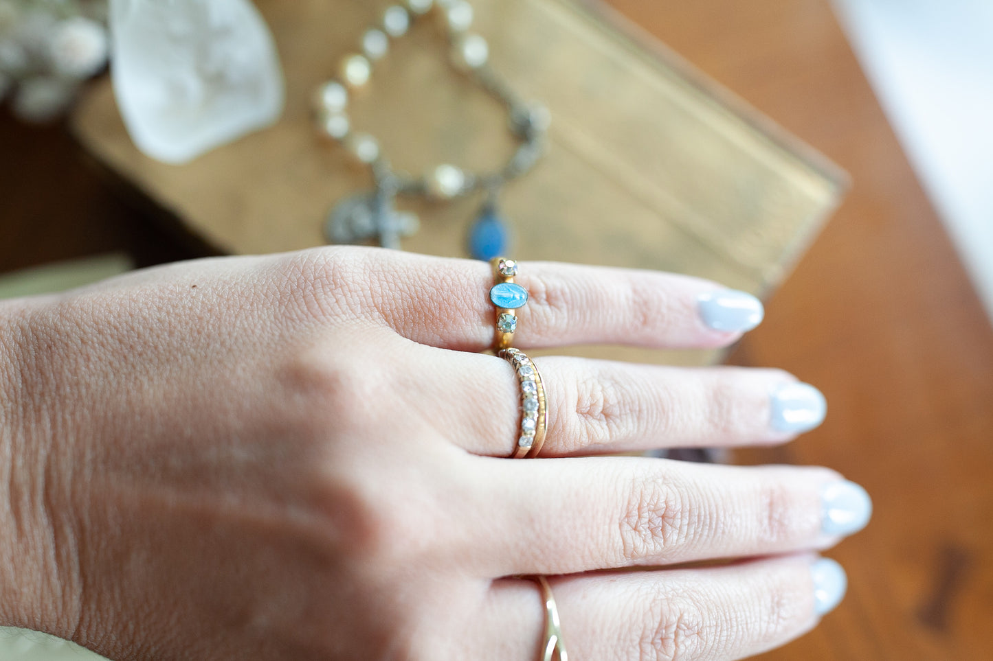 Vintage Religious Medals and Ring- Rosary Bracelet