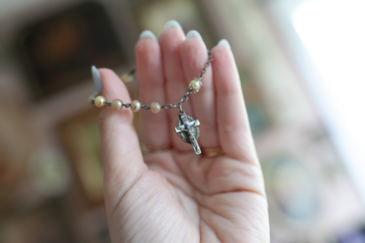 Vintage Religious Medals and Ring- Rosary Bracelet