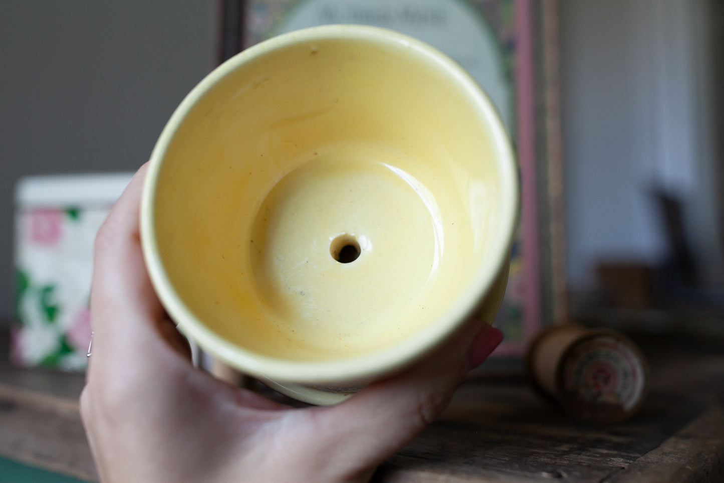 Vintage Morton Pottery Yellow Planter - Icicle Planter