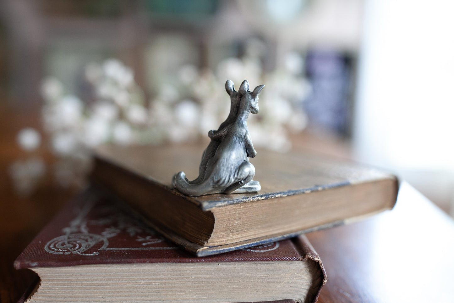 Pewter - Miniature animal-Vintage Kangaroos- Hudson Pewter 1981