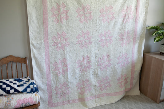 Vintage Pink and White Quilt