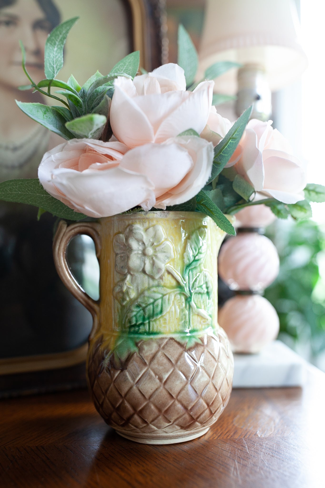 Vintage Pitcher - Yellow Floral Pitcher