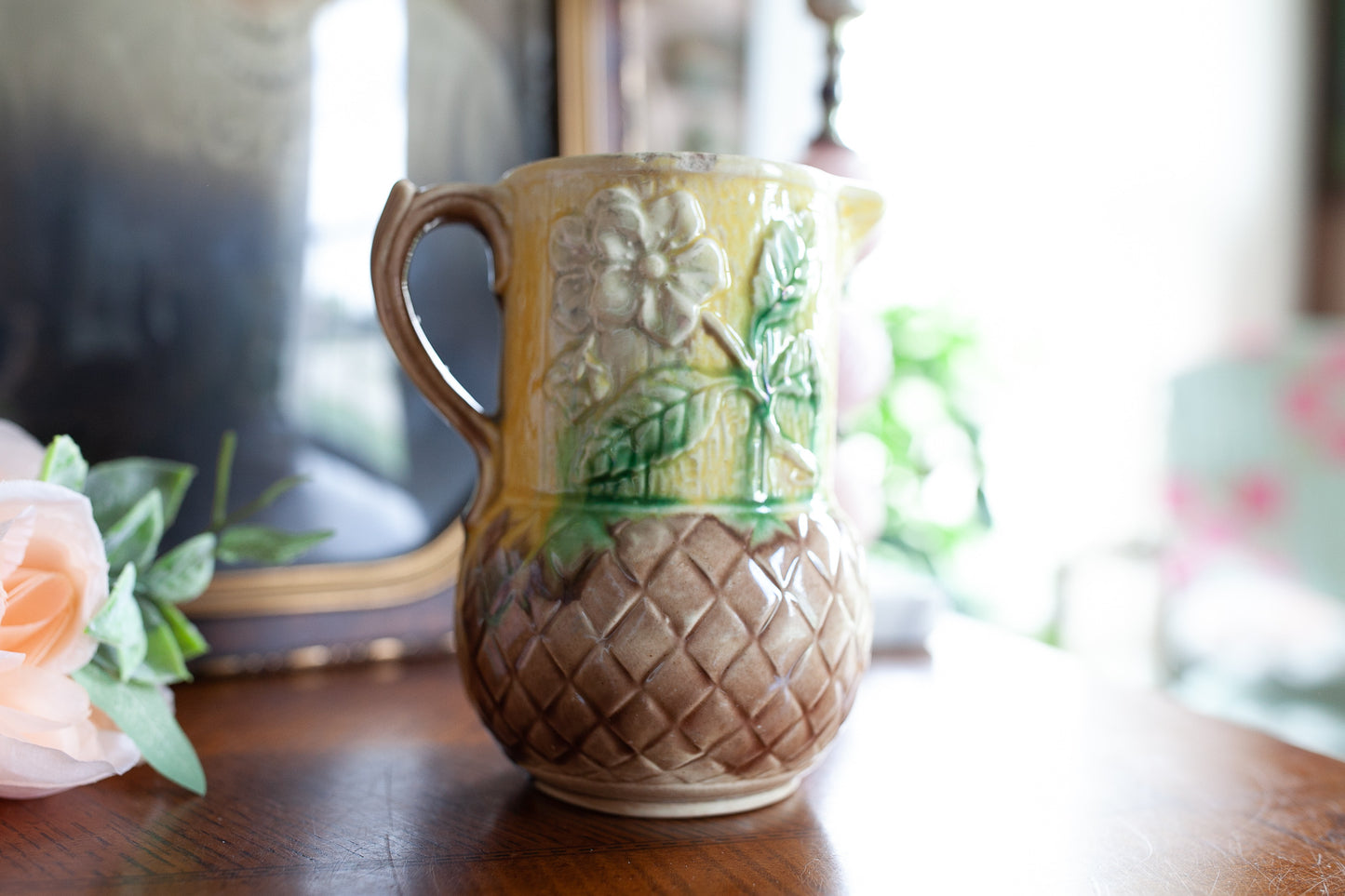 Vintage Pitcher - Yellow Floral Pitcher