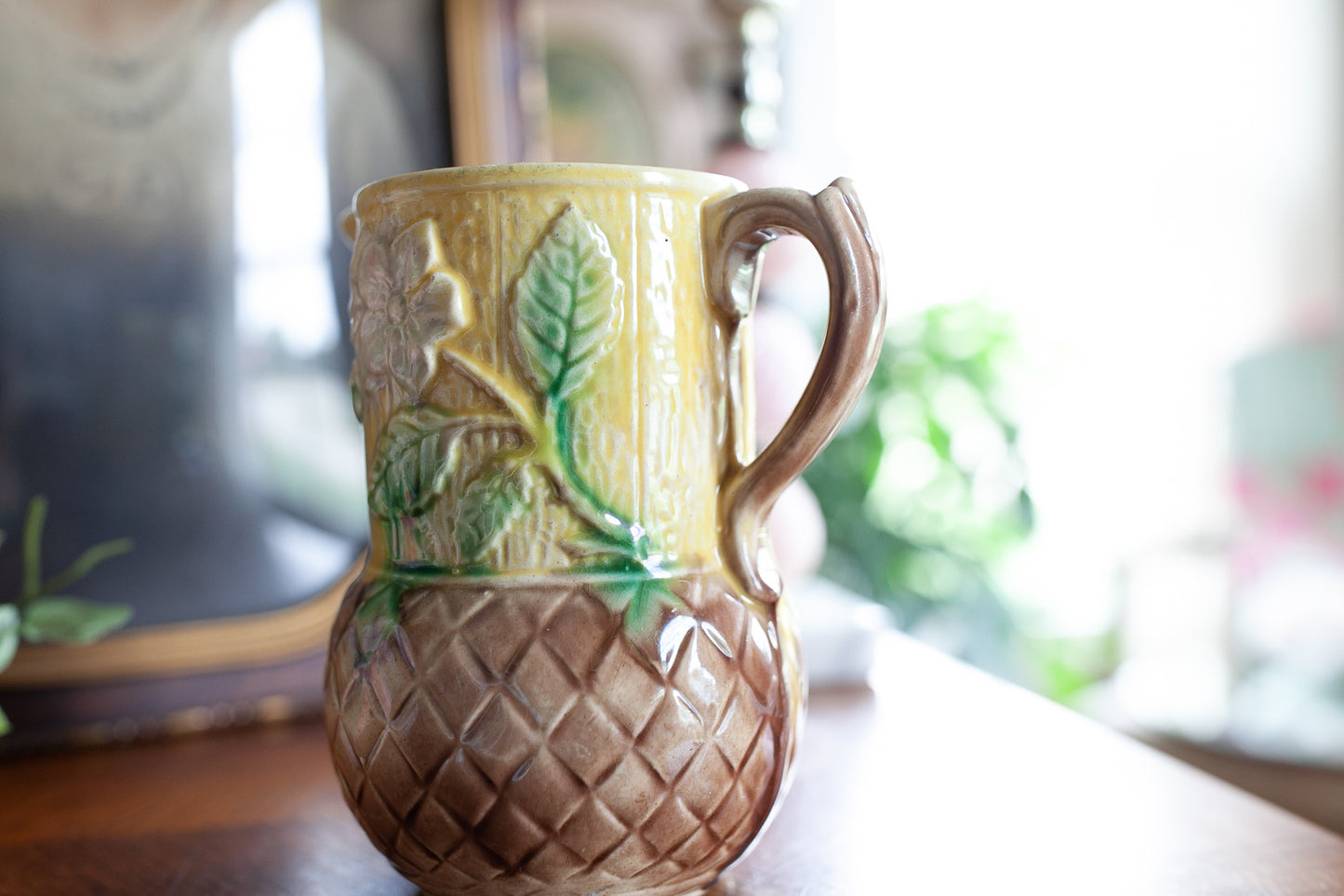 Vintage Pitcher - Yellow Floral Pitcher
