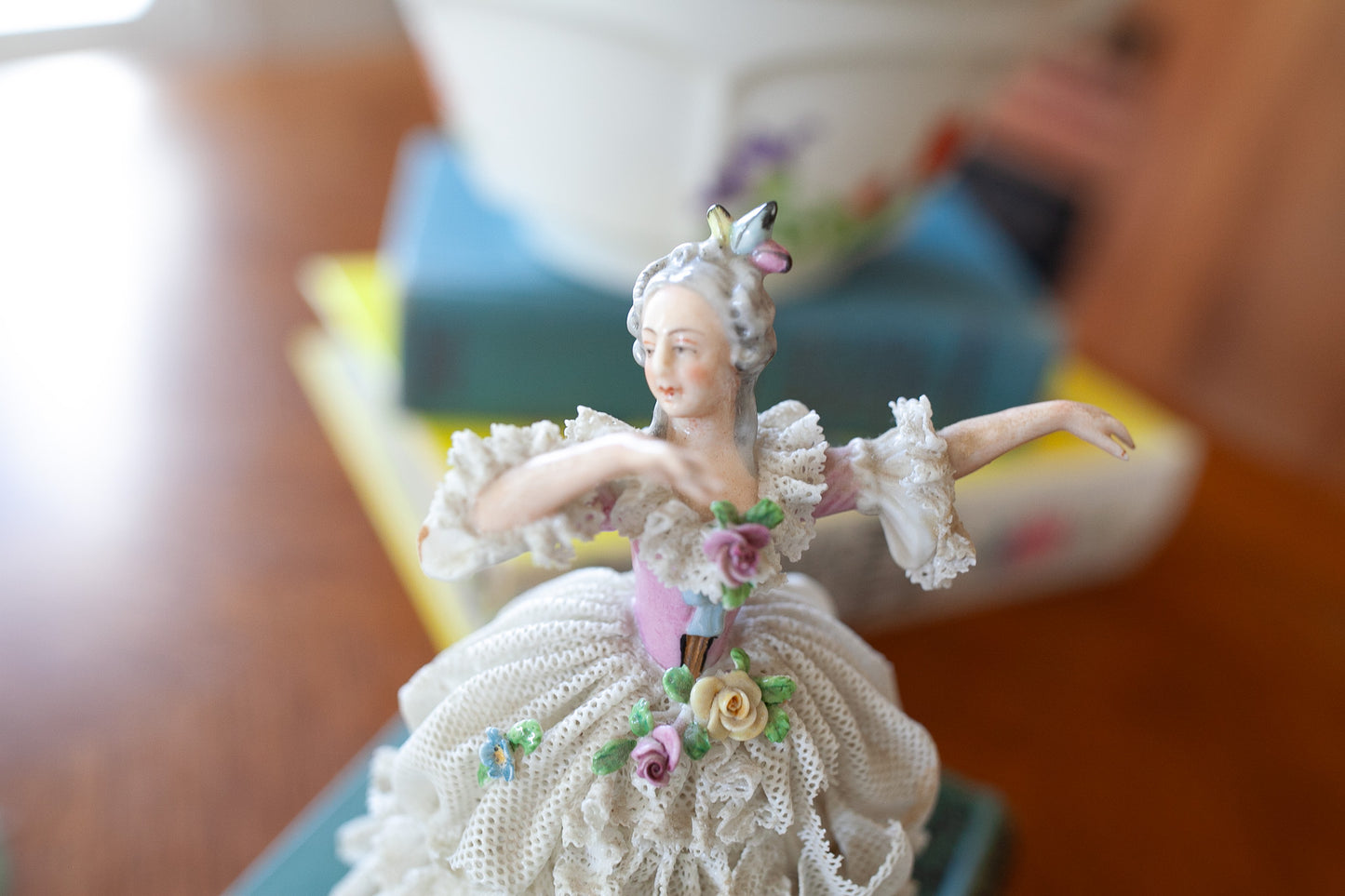 Vintage Dresden Ballerina- Lace Figurine