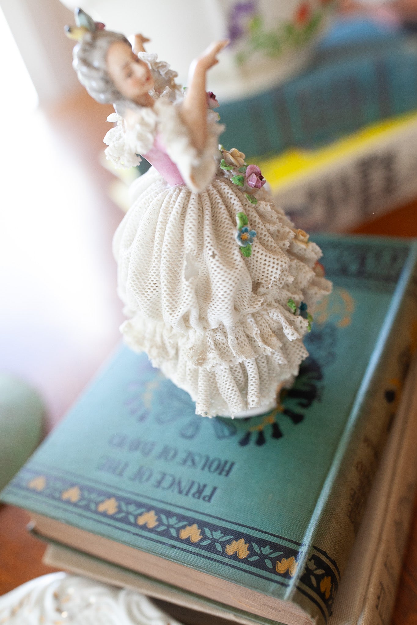 Vintage Dresden Ballerina- Lace Figurine