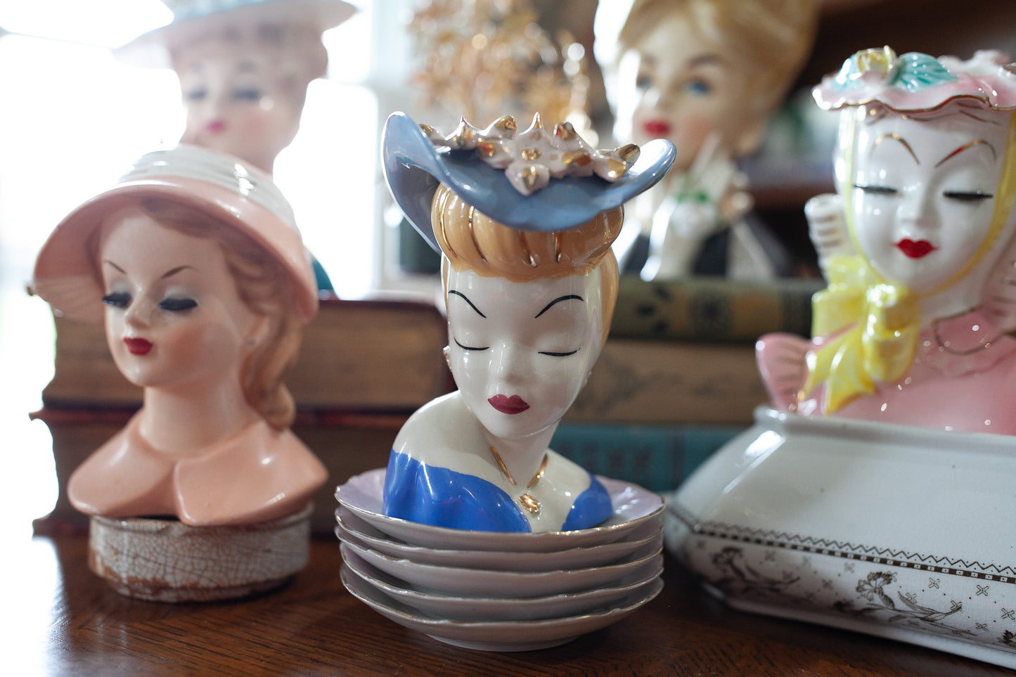 Vintage Lady Head Vase-Glamour Girl