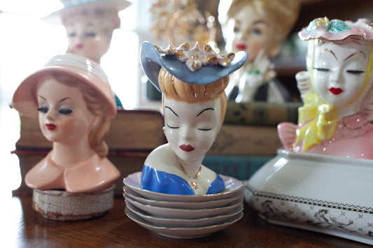 Vintage Lady Head Vase-Glamour Girl