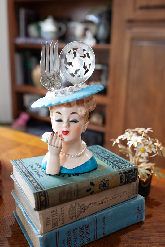 Vintage Lady Head Vase Napco