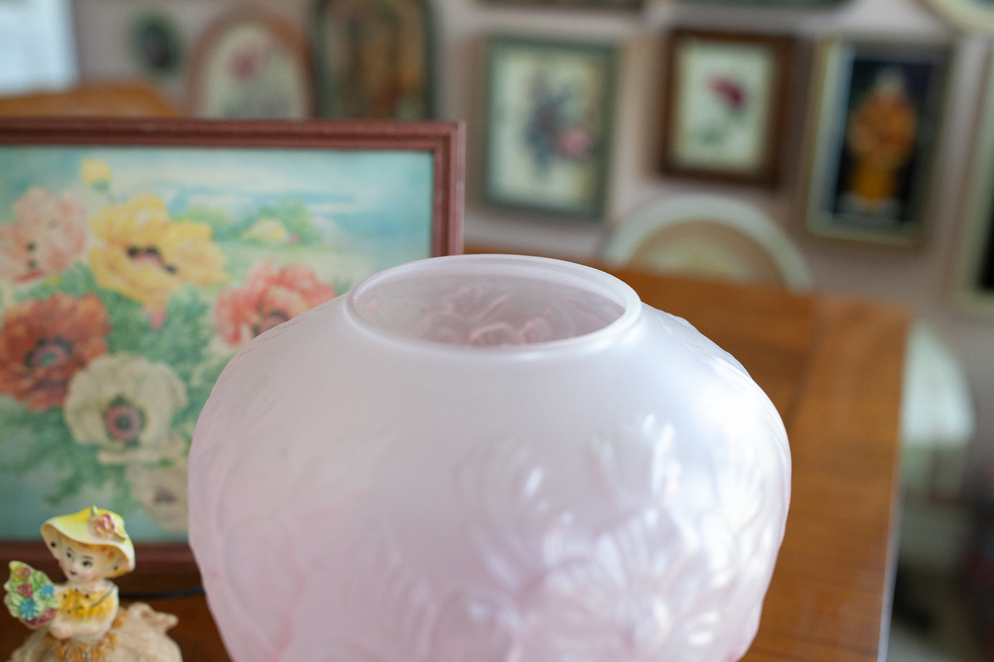 Vintage Pink Glass Vase - Poppy Vase