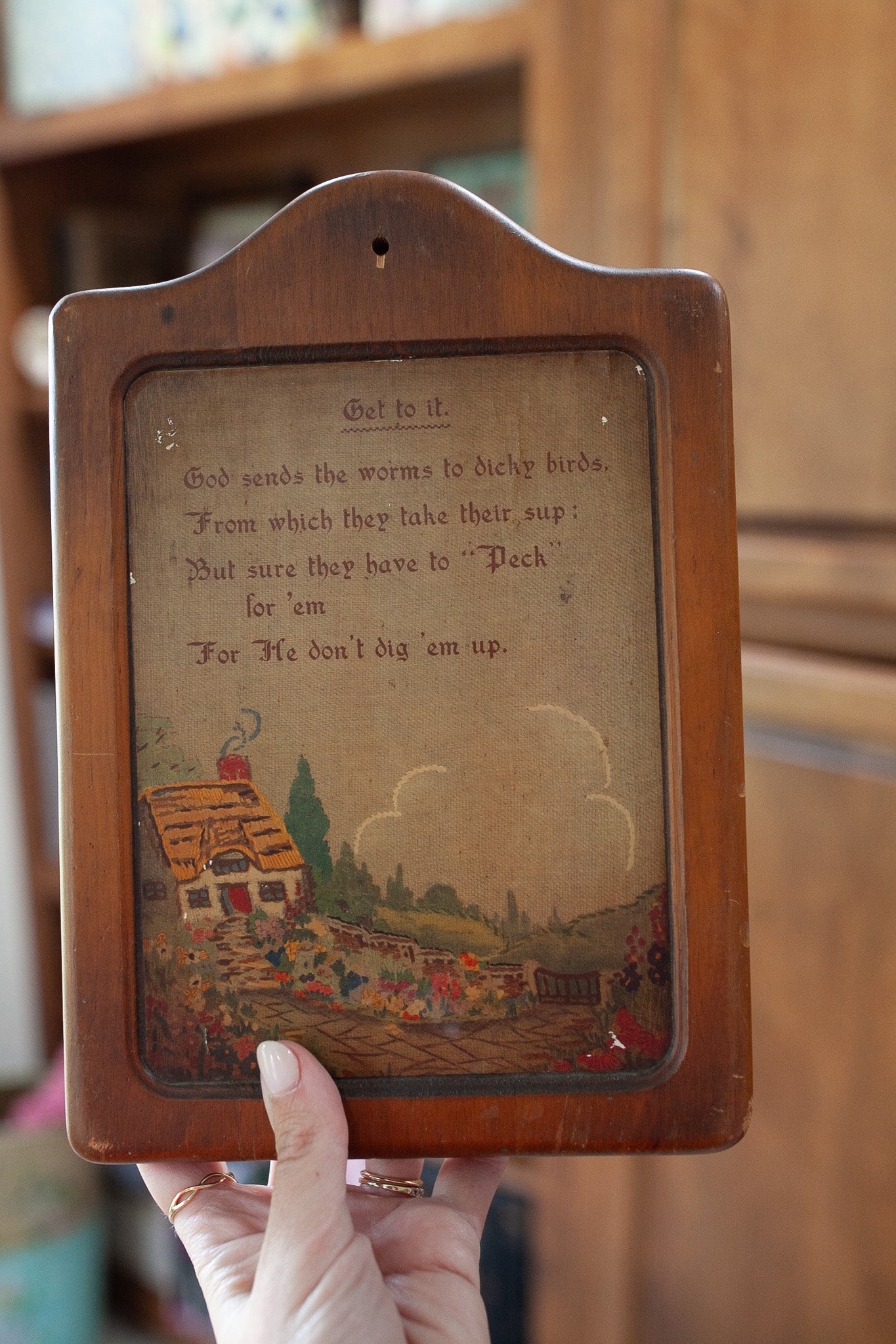 Vintage Home Art- Get to it- Motivational Art- Cottage