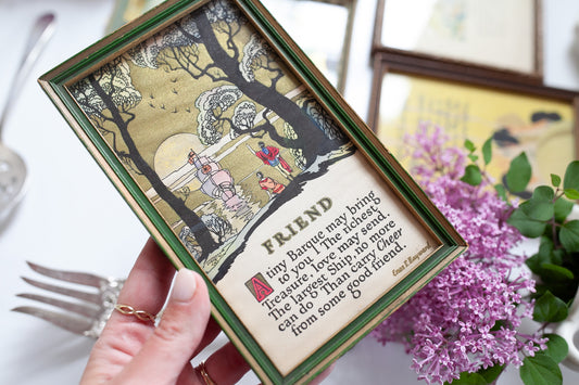 Antique Framed Poem - Friendship Poem - Enos E Hayward- Friend