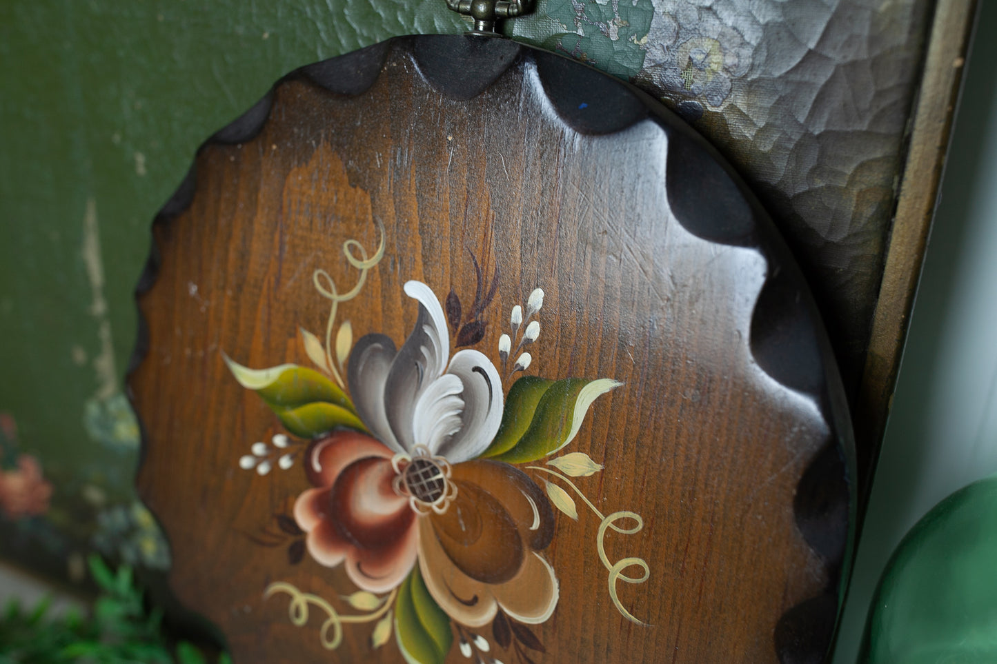 Vintage Wooden Floral- Flower Art- Vintage floral