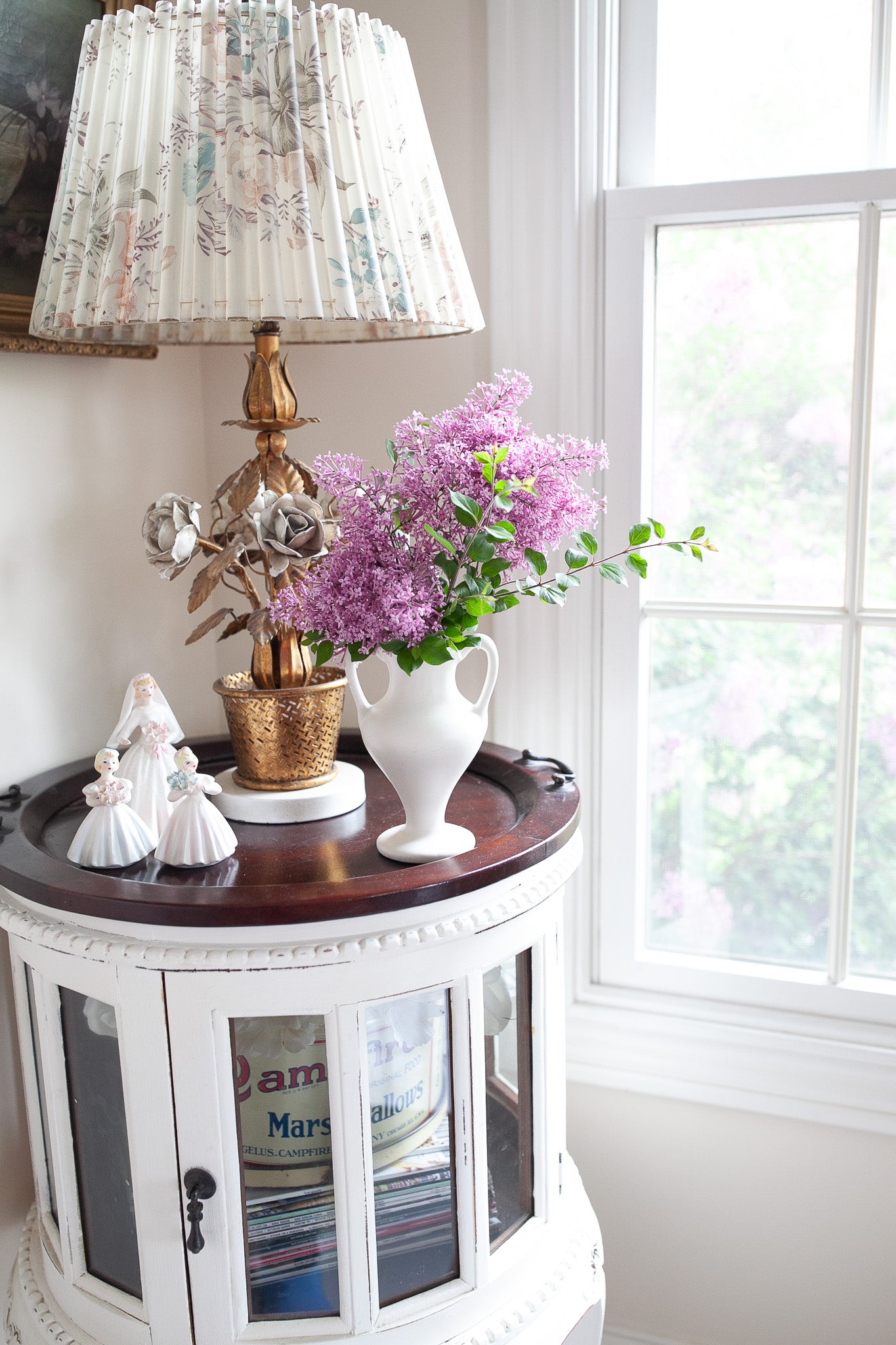 Vintage Vase- Trophy Shape White Matte Pottery Vase