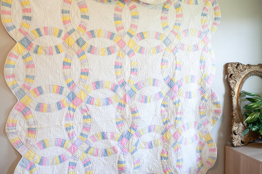 Vintage Double Wedding Ring Quilt- Quilt