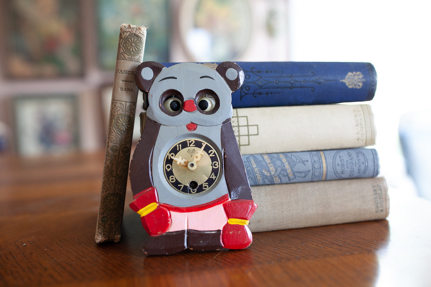 Vintage Bear Clock-Mi-Ken  Moving Eyes Clock