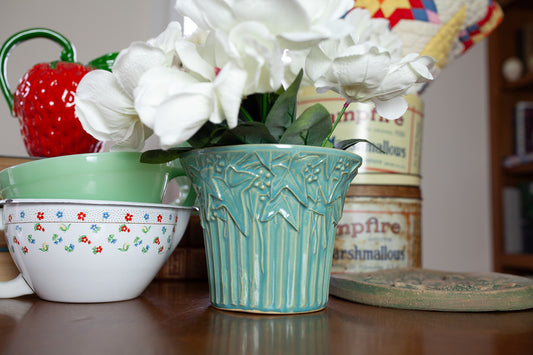 Vintage McCoy Planter- McCoy Pottery Aqua