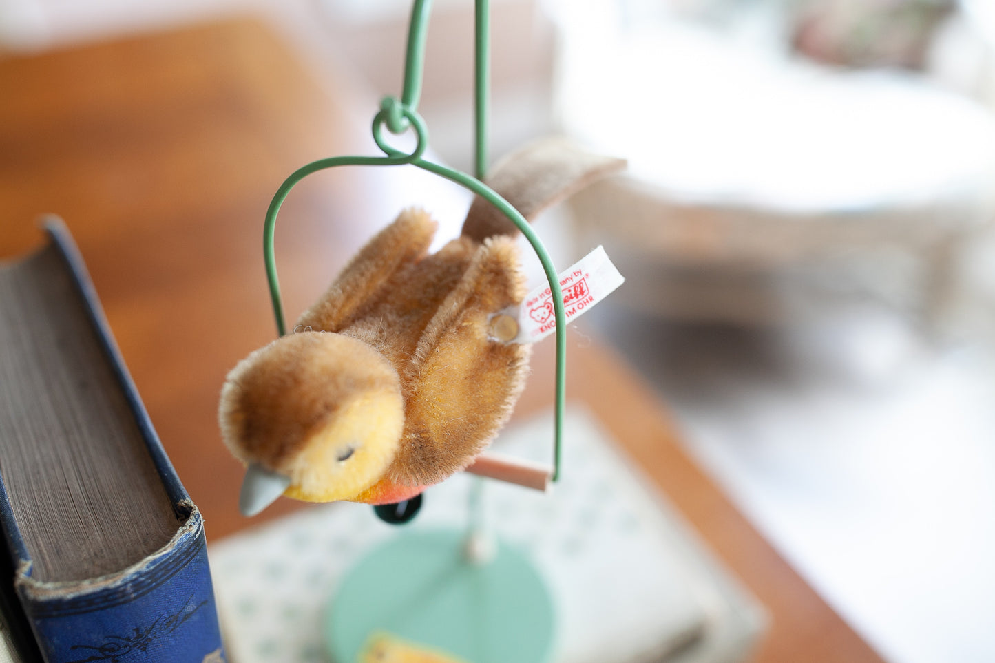 Steiff Bird and Bird Swing and Stand- Steiff Christmas Clip Bird- Robin