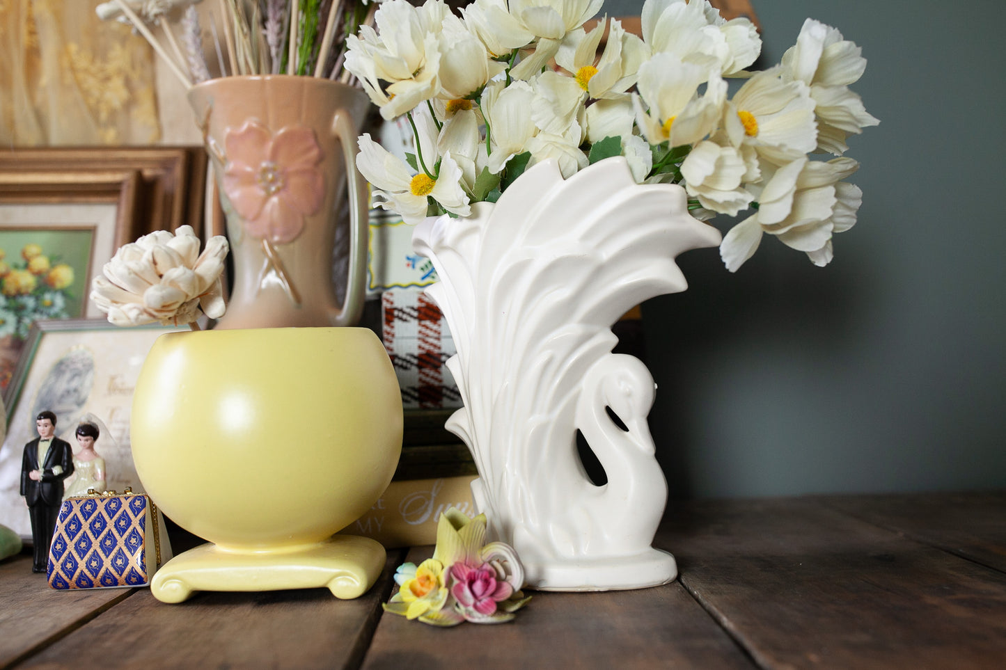 Vintage McCoy Swan Pottery Vase