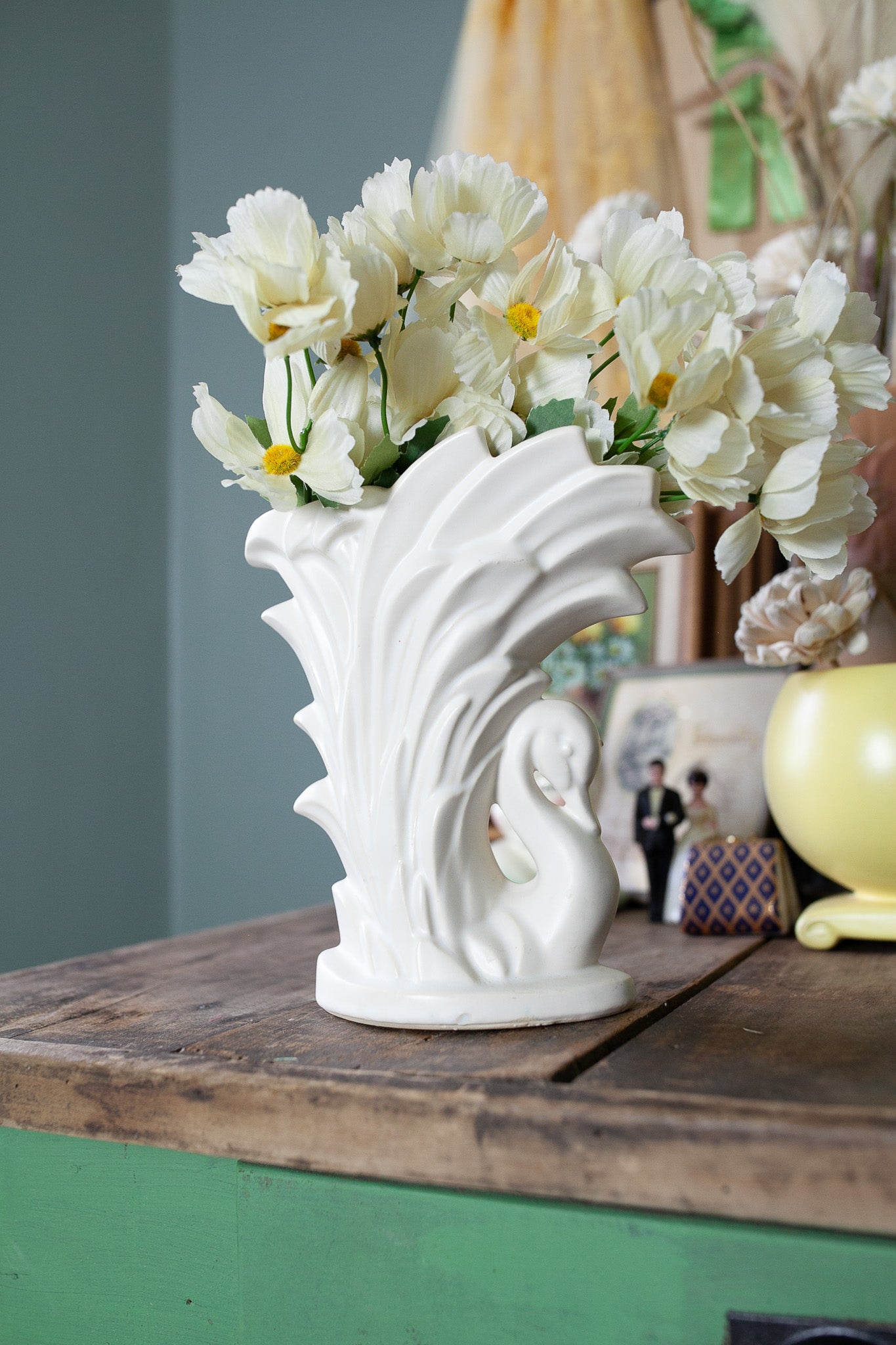 Vintage McCoy Swan Pottery Vase