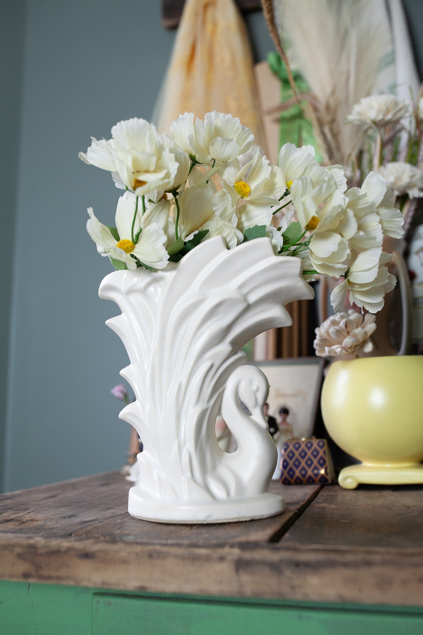 Vintage McCoy Swan Pottery Vase