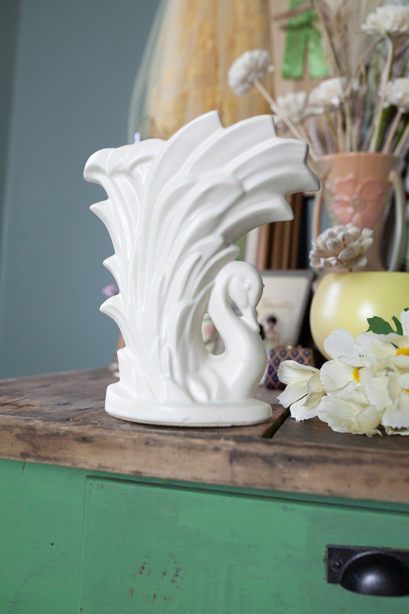 Vintage McCoy Swan Pottery Vase