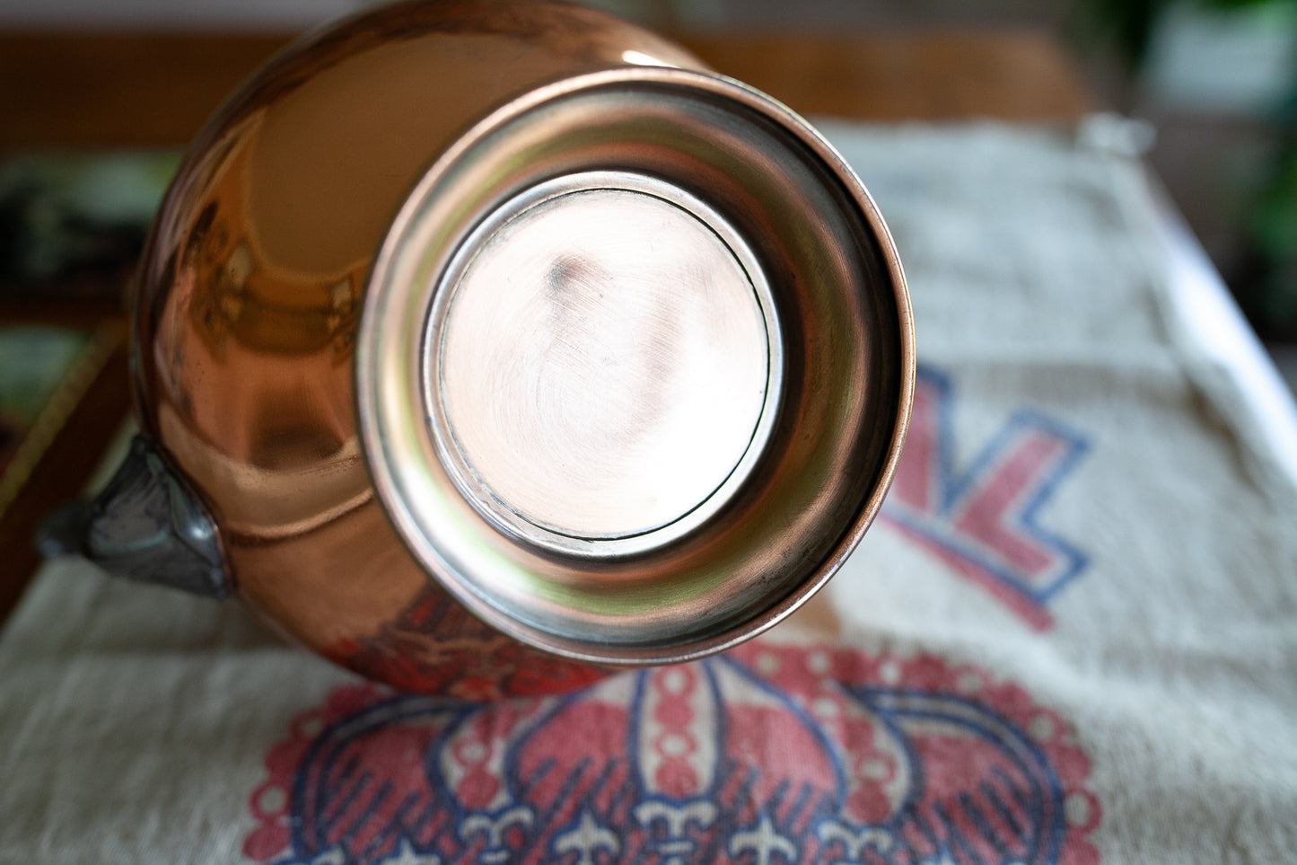 Vintage Teapot - Copper, Silver, and Gold Teapot