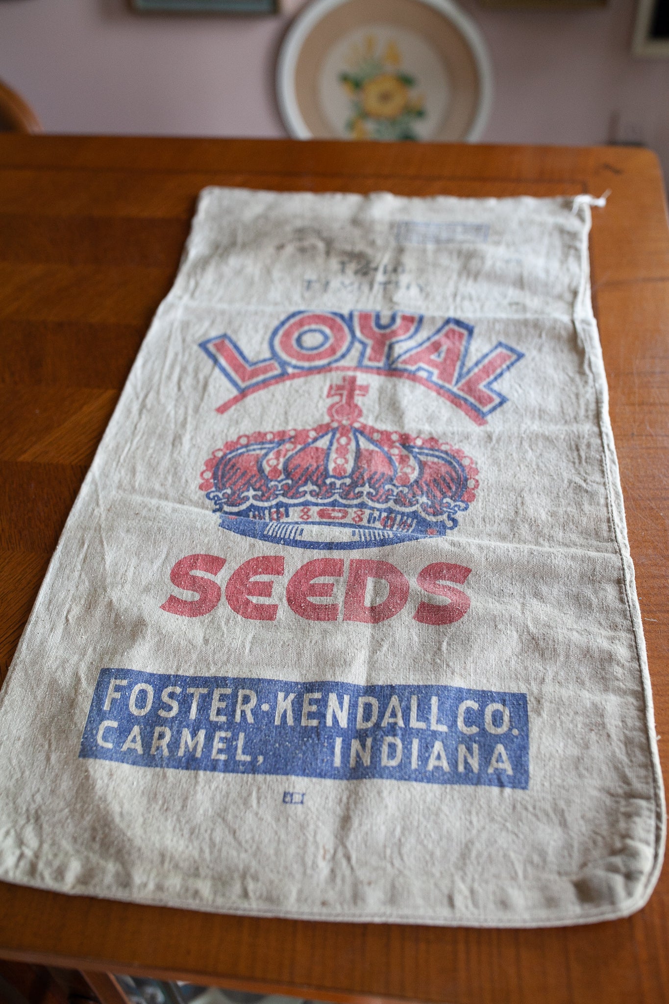 vintage Seed Sack- Loyal Crown Graphic - Loyal Seeds Indiana