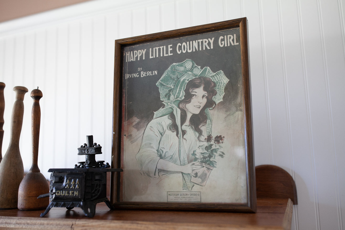 Happy Little Country Girl Print Framed- Music Cover Framed