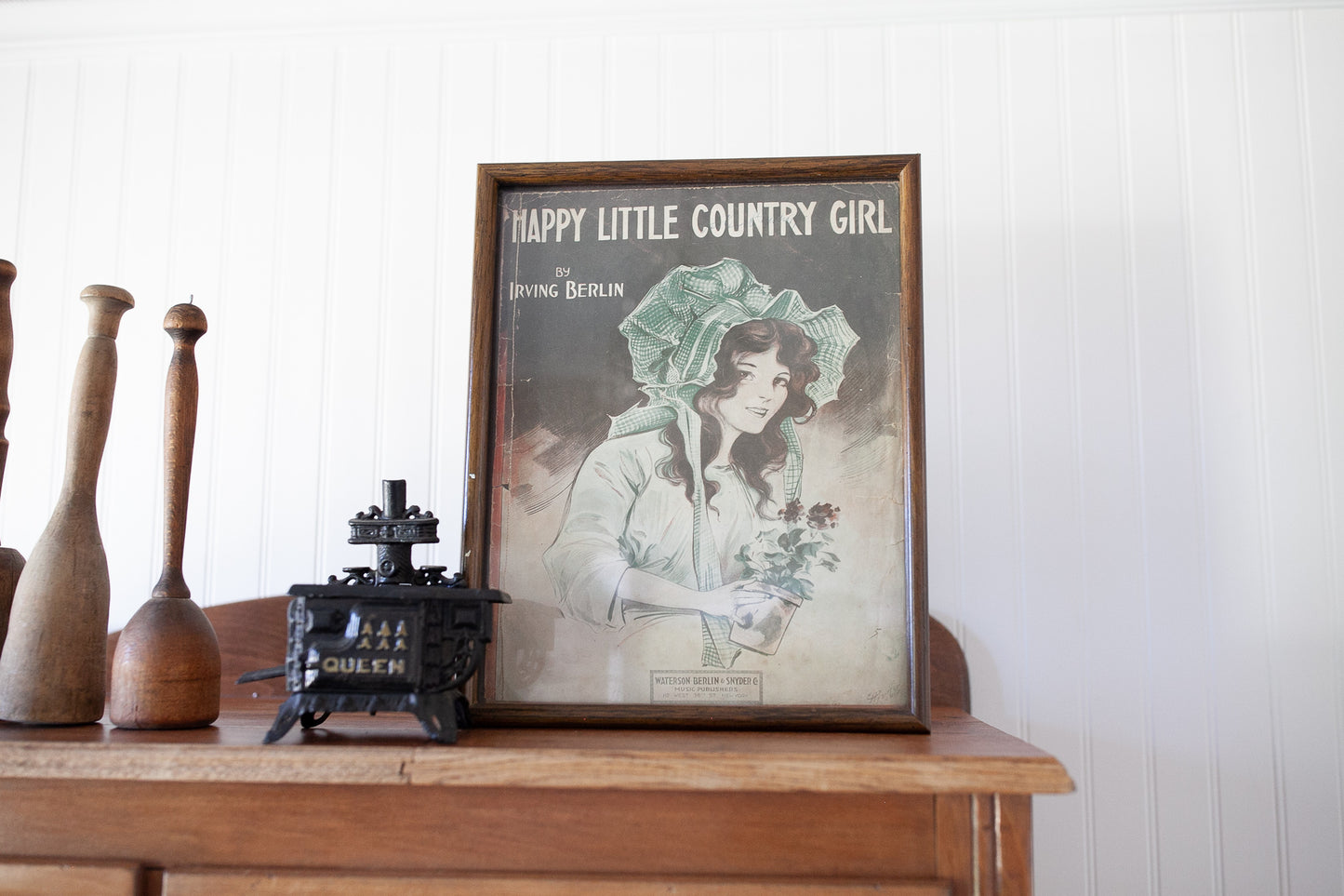 Happy Little Country Girl Print Framed- Music Cover Framed