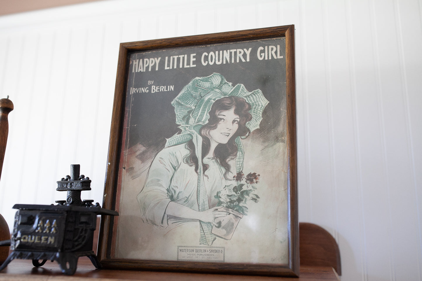 Happy Little Country Girl Print Framed- Music Cover Framed